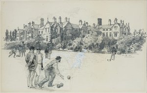 Asile de Cheadle depuis le terrain de boules - Henry Edward Tidmarsh
