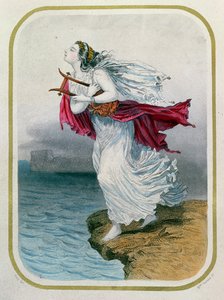 La poétesse, Sappho, se jetant dans la mer, gravée par Mme Gervais, 1849 - Henry Emy
