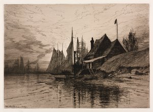 Soirée, port de New York, 1884 - Henry Farrer