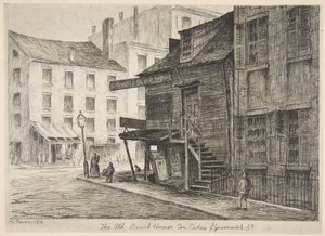 La vieille maison de plage, à l’angle de Cedar Street et Greenwich Street, tiré de «Scènes du vieux New York» - Henry Farrer