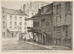 La vieille maison de plage, coin des rues Cedar et Greenwich, des Scènes du vieux New York