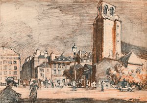 Saint-Germain-des-Prés dans le vieux quartier, vers 1927