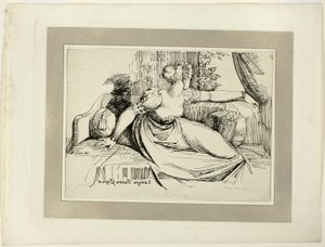 Une femme assise près de la fenêtre ("Soir, tu apportes tout"), du premier numéro de Specimens of Polyautography - Johann Heinrich Füssli