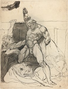Hercule tuant les juments de Diomède - Johann Heinrich Füssli