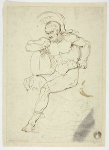 Guerrier assis (recto) ; Guerrier à pied (verso) - Henry Fuseli