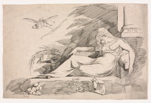 Femme endormie avec un Cupidon - Johann Heinrich Füssli