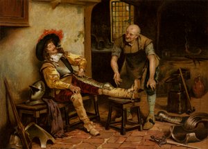 Un ajustement splendide, un homme ajusté avec une armure - Henry Gillard (after) Glindoni