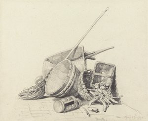 Nature morte avec brouette et paniers, 27 avril 1840 - Henry Harris Lines