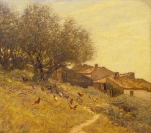 Un village sur une colline en Provence - Henry Herbert La Thangue