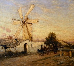 Lever de lune en Espagne, Buger, Majorque - Henry Herbert La Thangue