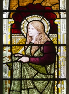 Cambridge, Trinity College, Heaton Butler & Bayne, Henry Holiday, Phoebe, 1870, Phoebe Cookson, adapté de Carl Almquist