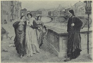 Dante et Béatrice (photogravure) - Henry Holiday