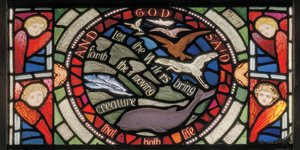 Que les eaux produisent, détail de la fenêtre Benedicite - Henry Holiday