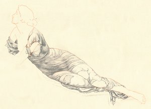 Étude de draperie, vers 1900