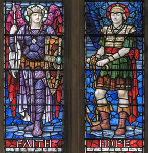 Yeovil, St John The Baptist, Lowndes & Drury, Henry Holiday, Foi & Espoir, 1917-18 - Henry Holiday
