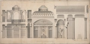 Carlton House, Pall Mall, Londres : Section du portique, hall et tribune - Henry Holland