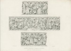 Sculptures sur le podium du Mémorial Albert