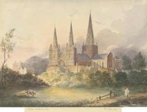 Cathédrale de Lichfield - Vue ouest - Henry James Noyes