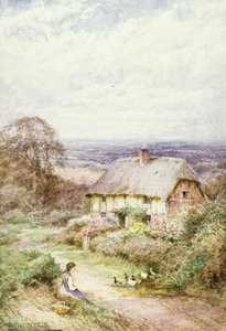 Le cottage au toit de chaume - Henry John Sylvester Stannard