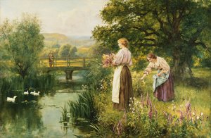 Cueillir des fleurs de printemps