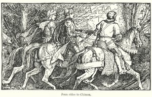 Joan monte à Chinon (litho) - Henry Justice Ford