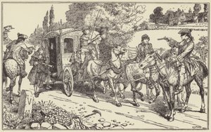 Maclean et Plunket arrêtent le carrosse de Lord Eglinton - Henry Justice Ford