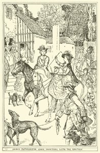 Marie-Antoinette va à la chasse avec le dauphin - Henry Justice Ford