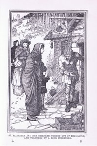 Sainte Élisabeth et ses enfants, chassés du château et accueillis par le pauvre aubergiste - Henry Justice Ford