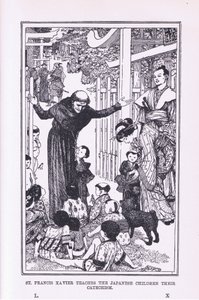 Saint François Xavier enseigne le catéchisme aux enfants japonais