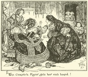 La Camarera Mayor se fait gifler ! (gravure) - Henry Justice Ford
