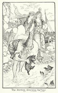 Le derviche noyant les cochons (gravure) - Henry Justice Ford