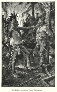 Les menaces indiennes Peter Williamson (lithographie) - Henry Justice Ford