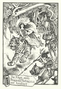Le roi voit la princesse Mutinosa à la chasse (gravure) - Henry Justice Ford