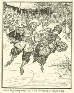 La reine envie les patineurs flamands - Henry Justice Ford