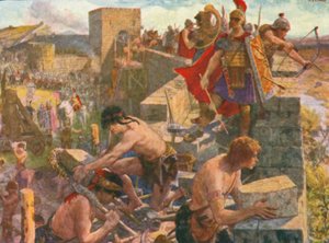 La muraille romaine (lithographie couleur)