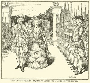 La garde suisse présente les armes à Marie-Antoinette - Henry Justice Ford