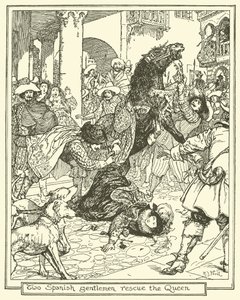 Deux gentilshommes espagnols sauvent la reine - Henry Justice Ford