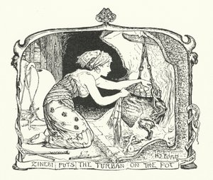 Zinebi met le turban sur le pot (gravure) - Henry Justice Ford