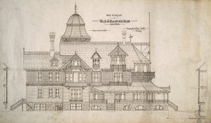Maison pour M. S.W. Allerton, Lac Genève, Wisconsin : Élévation ouest