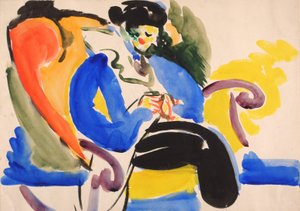 Calligraphie #2 Femme sur chaise, 1914-1918 - Henry Lyman Saÿen