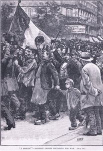 Une foule parisienne à Berlin déclarant la guerre