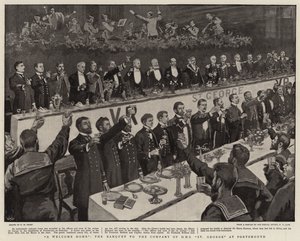 Un accueil chaleureux, le banquet de la compagnie de H M S St George à Portsmouth - Henry Marriott Paget
