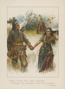 Main dans la main, ils allaient ensemble, à travers le bois et la prairie - Henry Marriott Paget