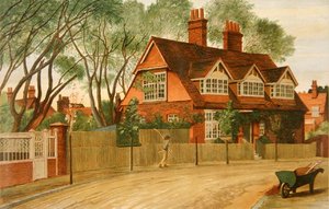 Jardins de la reine Anne regardant vers le nord, Bedford Park, Chiswick - Henry Marriott Paget