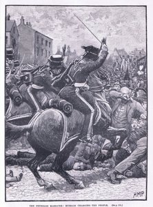 Le massacre de Peterloo : les hussards chargeant le peuple en 1819 - Henry Marriott Paget