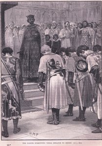 Les barons soumettant leurs demandes à Henri en 1258 - Henry Marriott Paget
