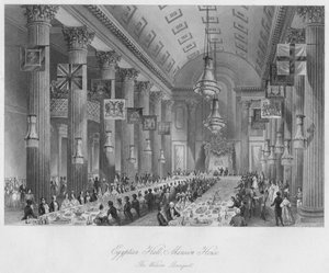Salle égyptienne, Mansion House : Le banquet Wilson, vers 1841 - Henry Melville