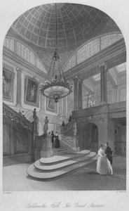 Goldsmiths Hall. Le grand escalier, vers 1841