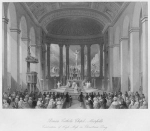 Chapelle catholique romaine, Moorfields. Célébration de la messe de minuit - Henry Melville