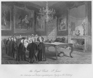 Le Cabinet Royal. - St. James. Les archevêques et évêques félicitant Sa Majesté pour son anniversaire - Henry Melville